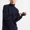 Seed Heritage Knitwear & Sweaters-Merino Wool High Neck Knit Midnight Sky