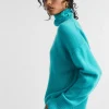 Seed Heritage Knitwear & Sweaters-Merino Wool High Neck Knit Peacock Blue