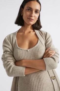 Seed Heritage Knitwear & Sweaters-Merino Wool Knit Midi Dress Light Storm Marle