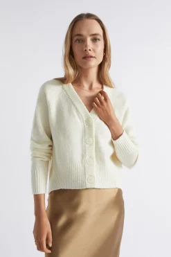 Seed Heritage Knitwear & Sweaters-Merino Wool Raglan Cardigan Cloud Cream