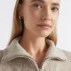 Seed Heritage Knitwear & Sweaters-Merino Wool Zip Through Knit Light Storm Marle