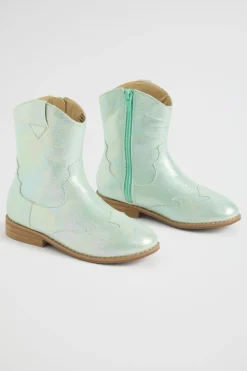 Seed Heritage Boots-Metallic Cowboy Boot Mint