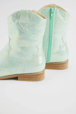 Seed Heritage Boots-Metallic Cowboy Boot Mint