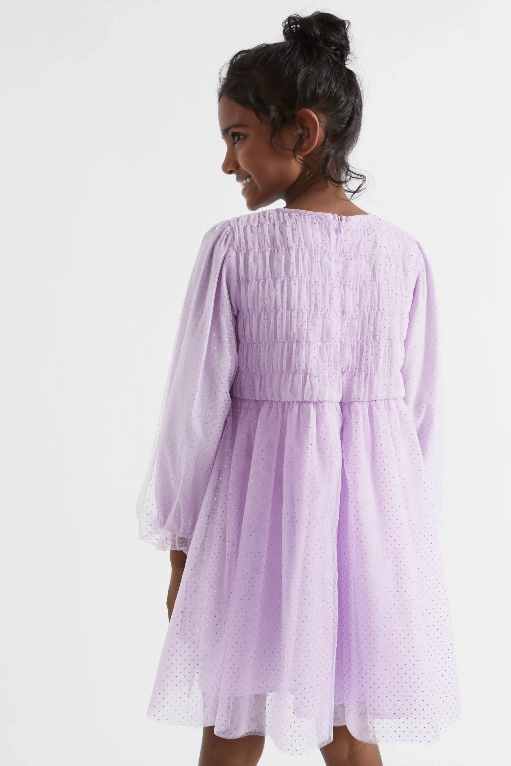 Seed Heritage Dresses-Metallic Pinspot Dress Orchid