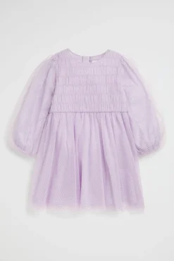 Seed Heritage Dresses-Metallic Pinspot Dress Orchid