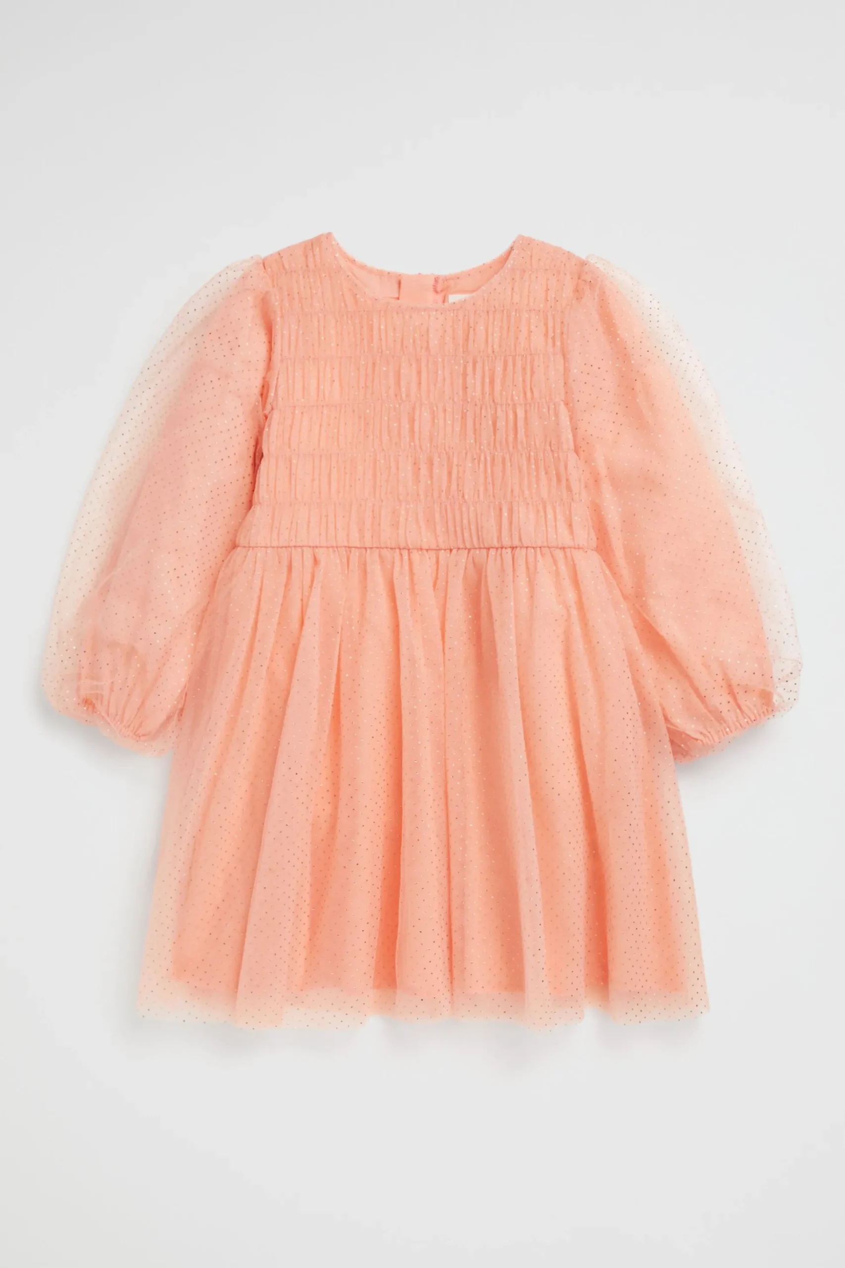 Seed Heritage Dresses-Metallic Pinspot Dress Soft Coral
