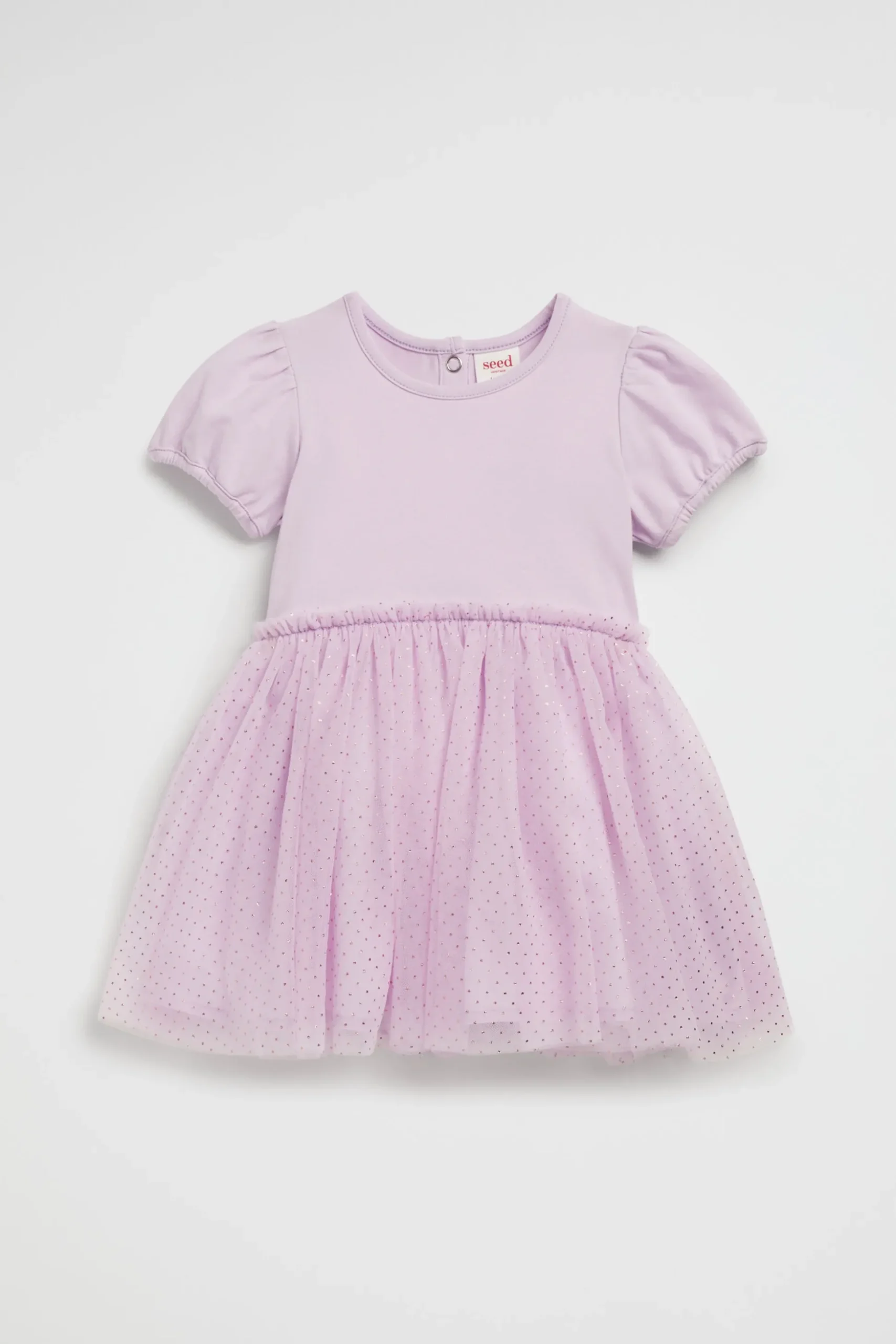 Seed Heritage Dresses-Metallic Pinspot Splice Dress Orchid