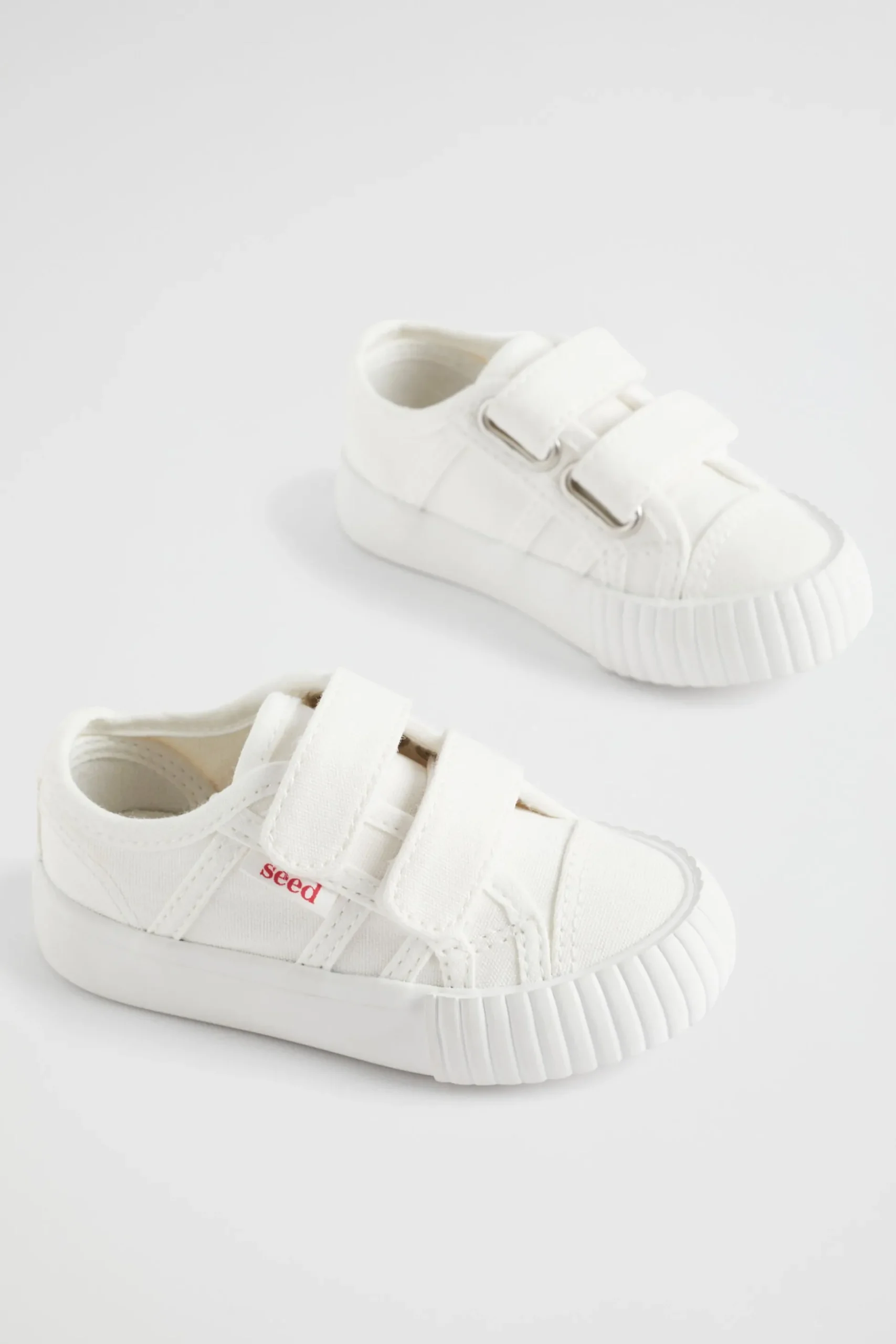 Seed Heritage Sneakers & Trainers-Mini Canvas Double Tab Sneaker White
