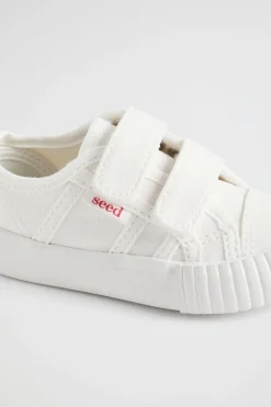 Seed Heritage Sneakers & Trainers-Mini Canvas Double Tab Sneaker White