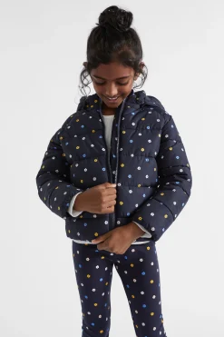 Seed Heritage Jackets & Vests-Mini Floral Puffer Jacket Midnight Blue