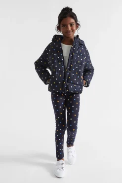 Seed Heritage Jackets & Vests-Mini Floral Puffer Jacket Midnight Blue