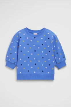Seed Heritage Knitwear & Sweaters-Mini Floral Sweat Soft Cobalt