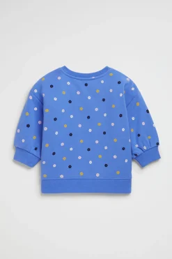 Seed Heritage Knitwear & Sweaters-Mini Floral Sweat Soft Cobalt