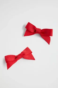 Seed Heritage Hair Accessories-Mini Grosgrain Duck Clip Cherry