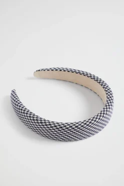 Seed Heritage Hair Accessories-Mini Houndstooth Headband Midnight Sky Houndstooth