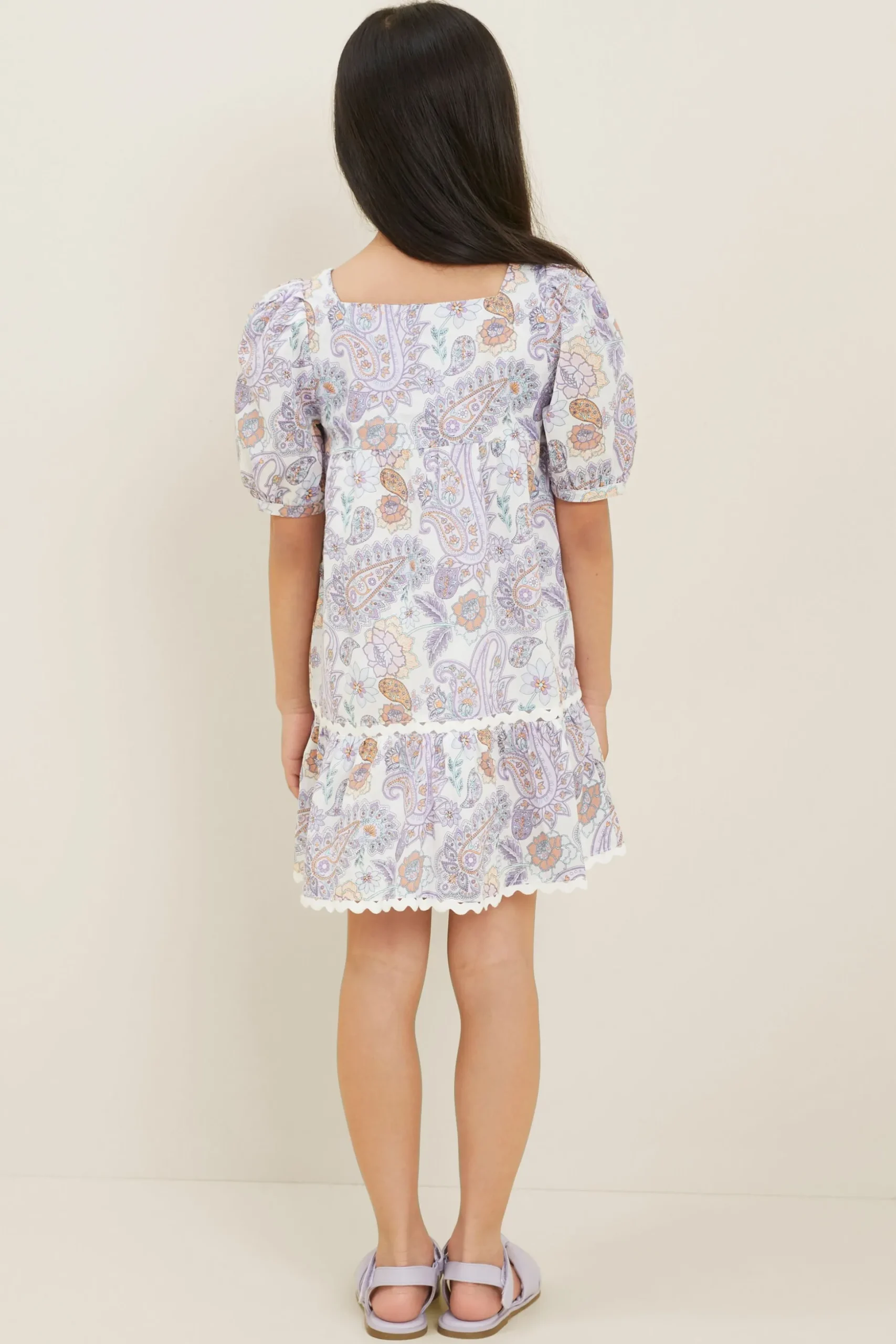 Seed Heritage Dresses-Mini Paisley Dress Violet