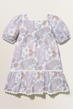 Seed Heritage Dresses-Mini Paisley Dress Violet