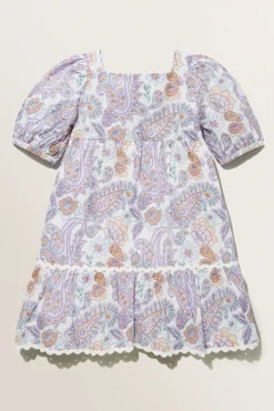 Seed Heritage Dresses-Mini Paisley Dress Violet