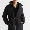 Seed Heritage Jackets & Vests-Minimalist Mid Length Puffer Jacket Black