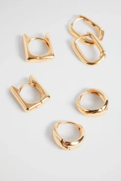 Seed Heritage Jewellery-Mixed Earring Set Gold