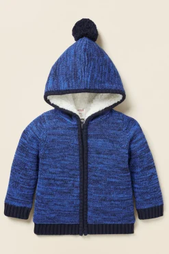 Seed Heritage Jackets & Vests-Mixy Yarn Cardigan Bright Cobalt