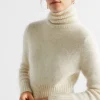 Seed Heritage Knitwear & Sweaters-Mohair Roll Neck Knit Vanilla Cream Marle