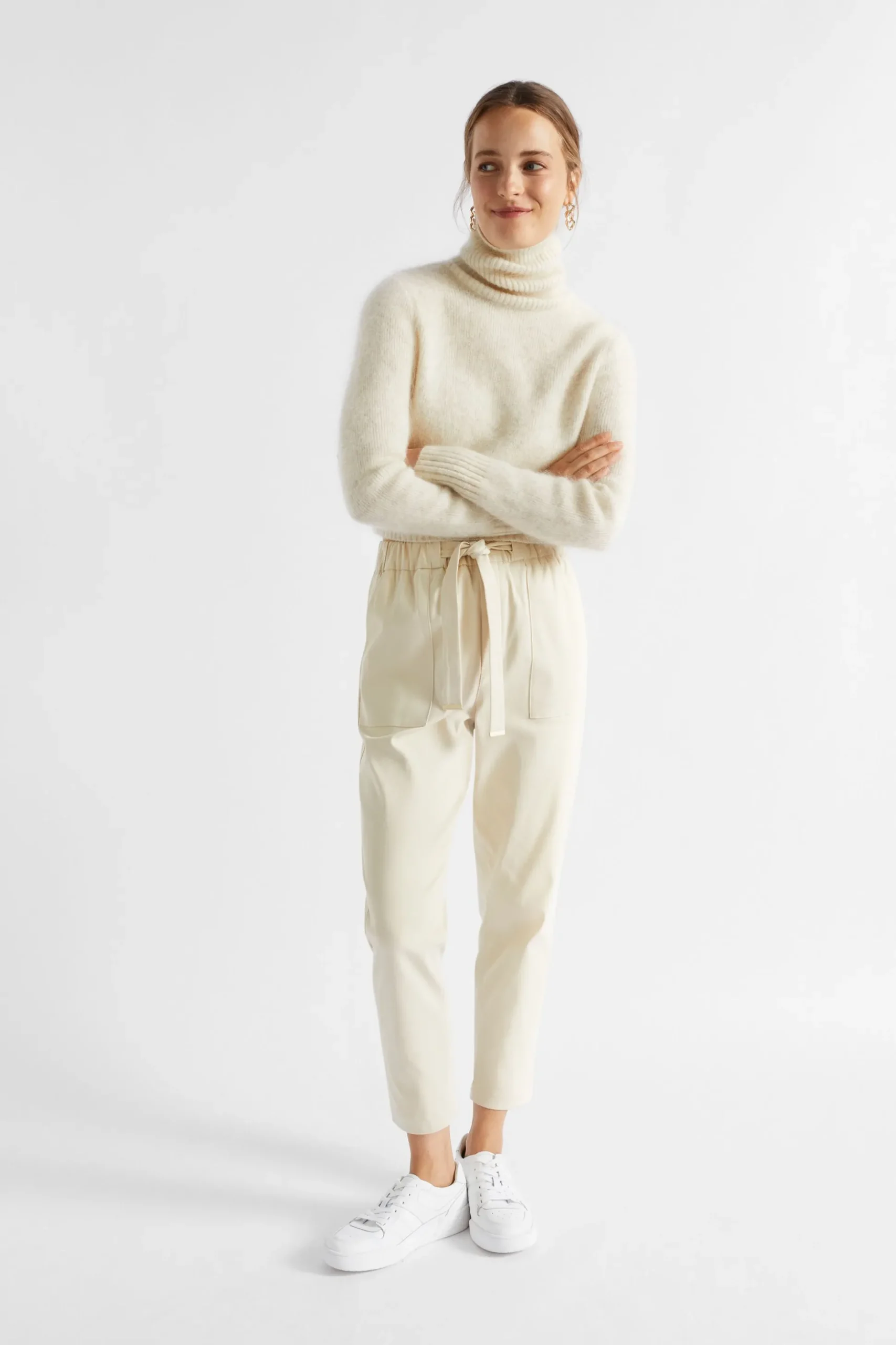 Seed Heritage Knitwear & Sweaters-Mohair Roll Neck Knit Vanilla Cream Marle
