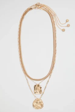 Seed Heritage Jewellery-Molten Pendant Necklace Gold