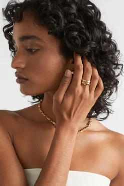 Seed Heritage Jewellery-Molten Ring Set Gold