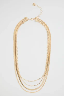 Seed Heritage Jewellery-Multi Chain Necklace Gold