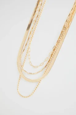 Seed Heritage Jewellery-Multi Chain Necklace Gold