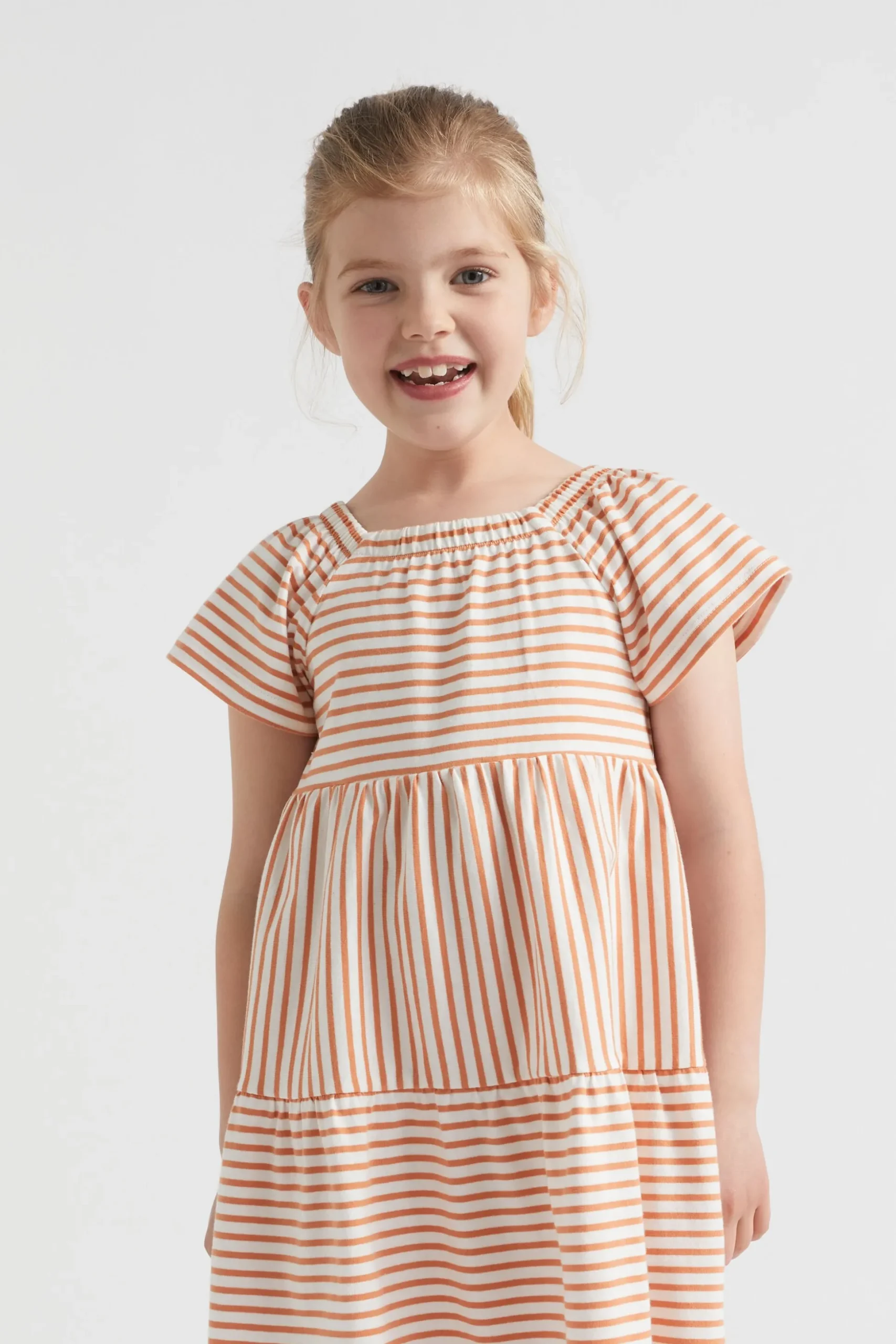 Seed Heritage Dresses-Multi Stripe Dress Cinnamon