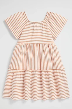 Seed Heritage Dresses-Multi Stripe Dress Cinnamon
