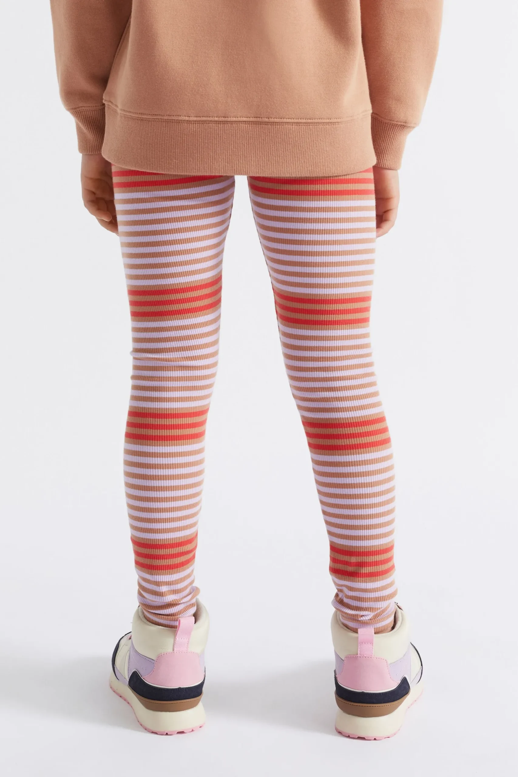 Seed Heritage Pants-Multi Stripe Rib Legging Cappuccino