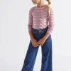 Seed Heritage T-Shirts & Tops-Multi Stripe Rib Tee Orchid