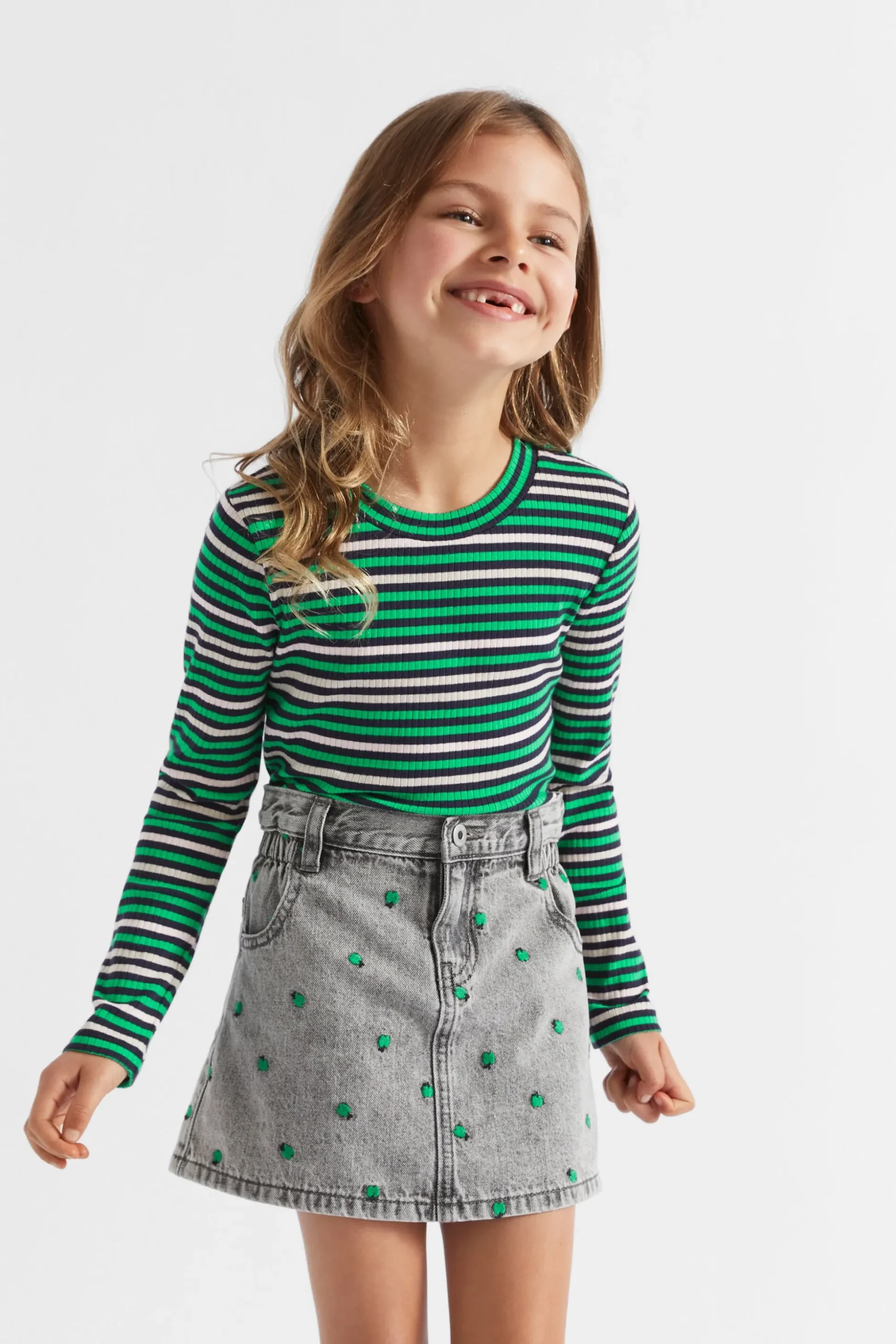 Seed Heritage T-Shirts & Tops-Multi Stripe Rib Tee Midnight Multi