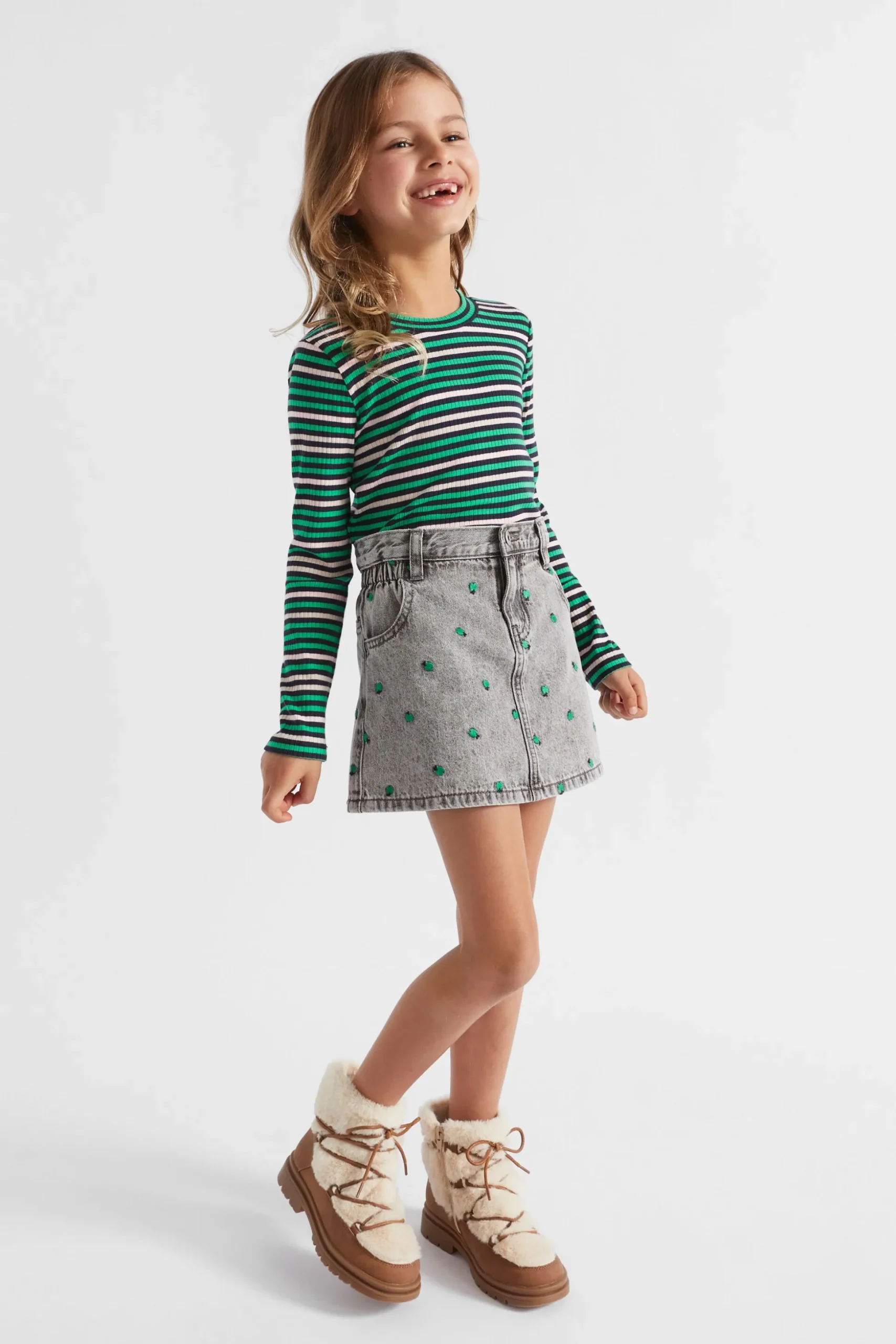 Seed Heritage T-Shirts & Tops-Multi Stripe Rib Tee Midnight Multi