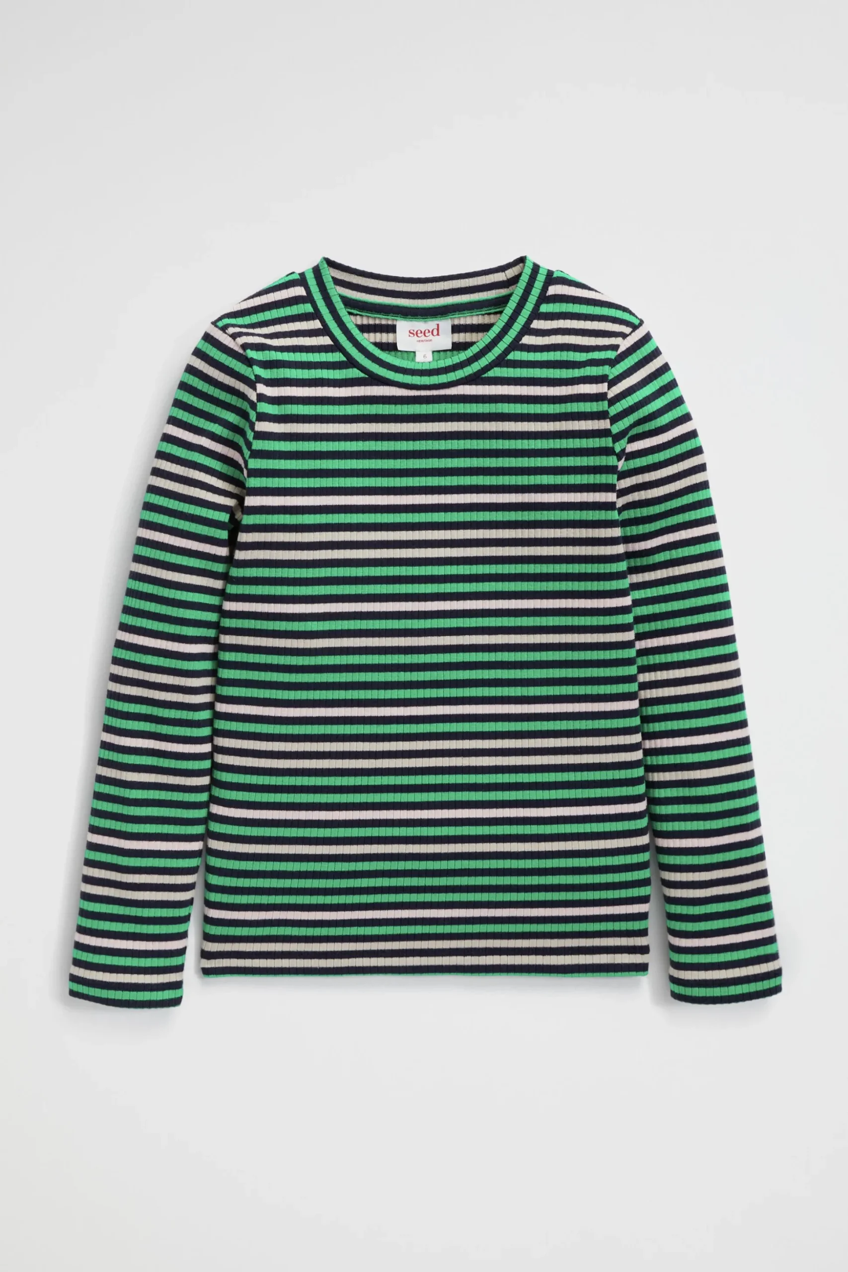 Seed Heritage T-Shirts & Tops-Multi Stripe Rib Tee Midnight Multi