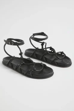 Seed Heritage Sandals & Thongs-Mya Knot Sandal Black
