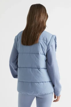 Seed Heritage Jackets & Vests-Oversized Puffa Vest Powder Blue