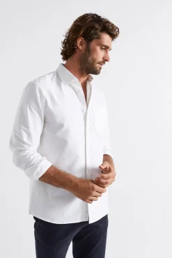 Seed Heritage Shirts-Oxford Shirt Vintage White
