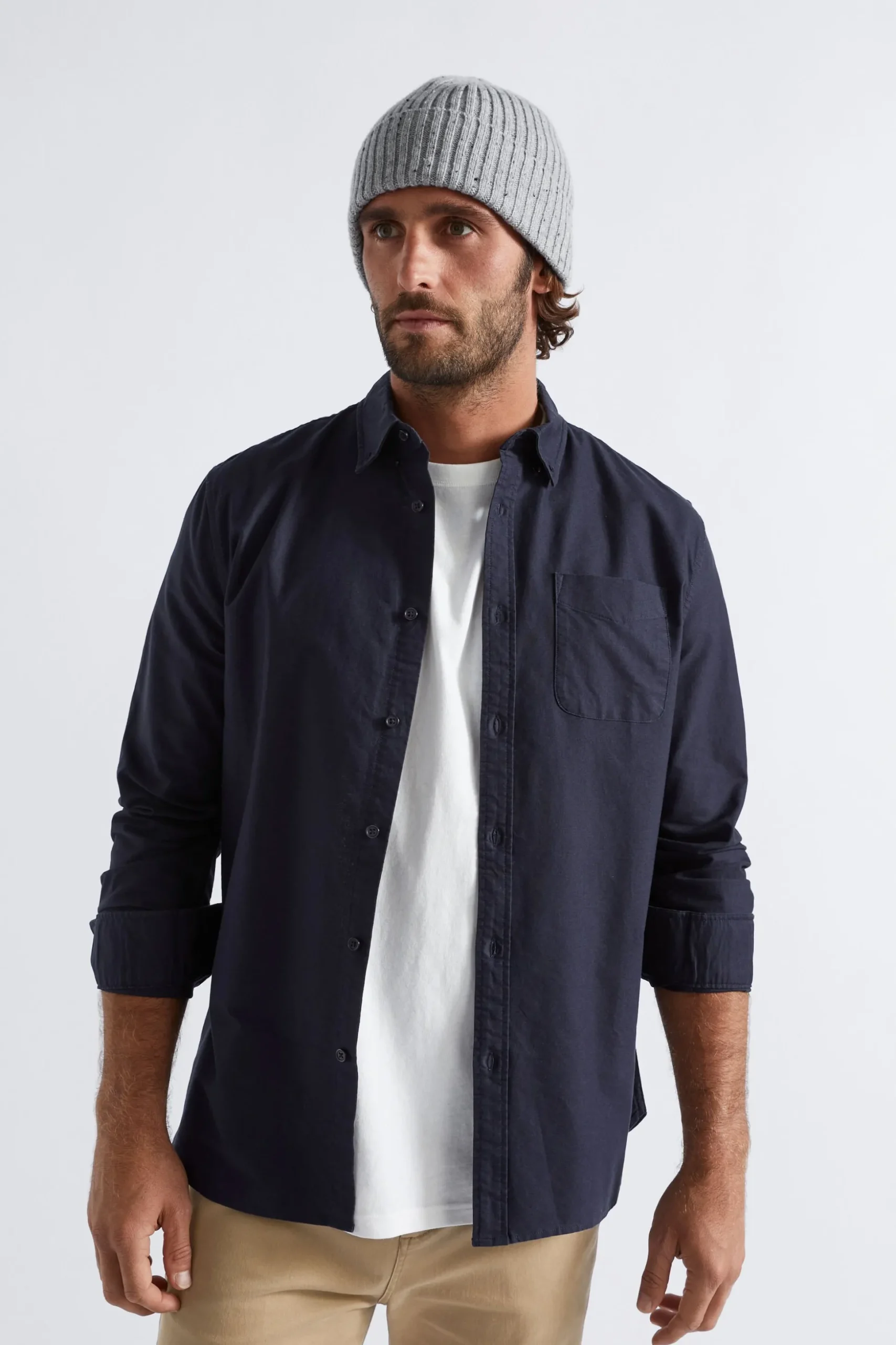 Seed Heritage Shirts-Oxford Shirt Midnight Blue