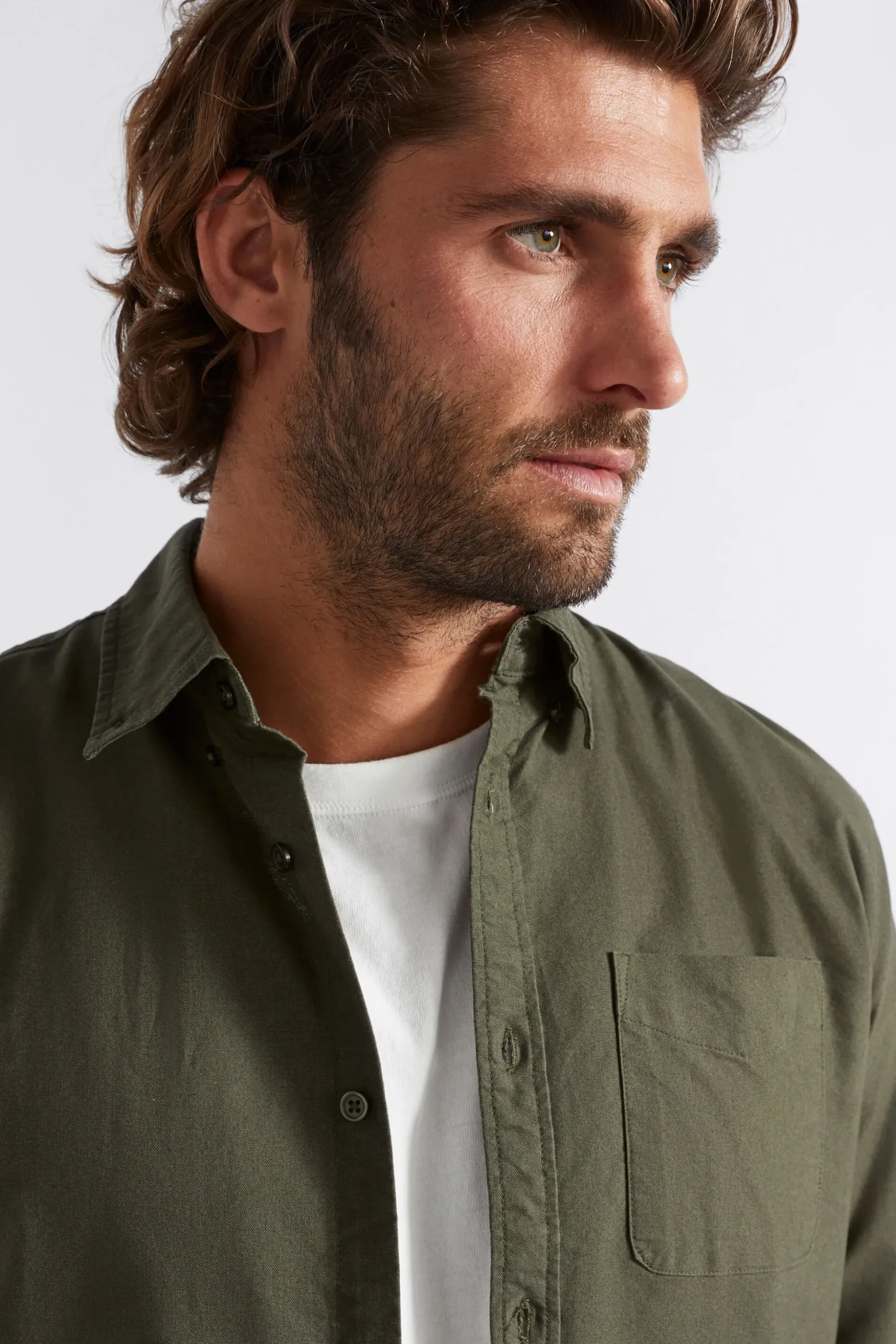 Seed Heritage Shirts-Oxford Shirt Dark Khaki