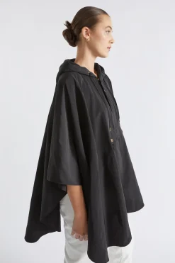 Seed Heritage Umbrellas-Packable Rain Poncho Black