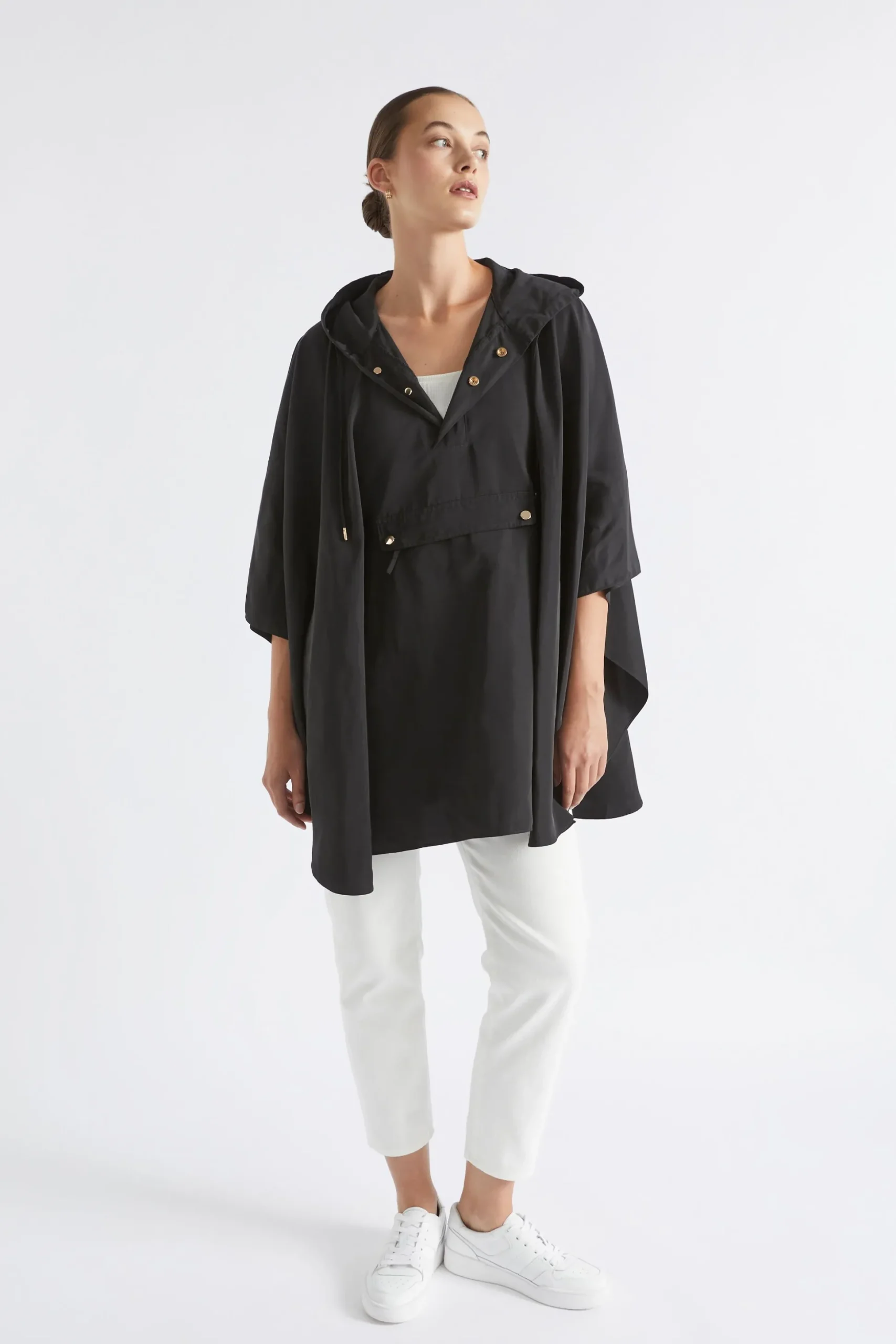 Seed Heritage Umbrellas-Packable Rain Poncho Black