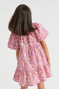 Seed Heritage Dresses-Paisley Dress Fuchsia