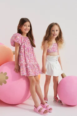 Seed Heritage Dresses-Paisley Dress Fuchsia