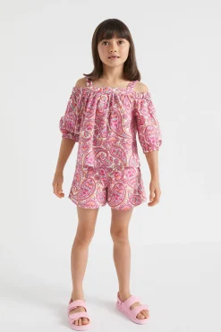 Seed Heritage Shorts-Paisley Short Fuchsia
