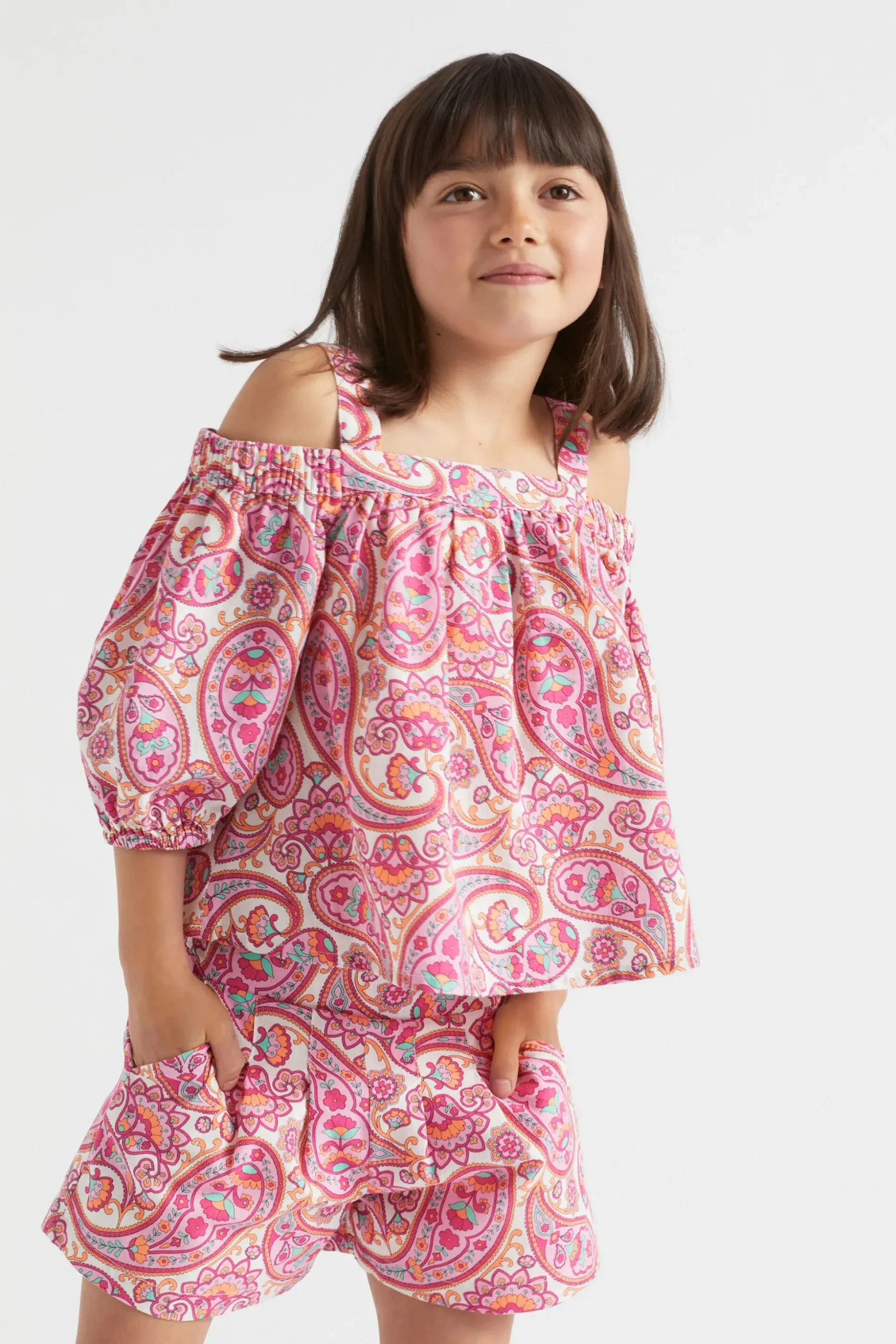 Seed Heritage T-Shirts & Tops-Paisley Top Fuchsia
