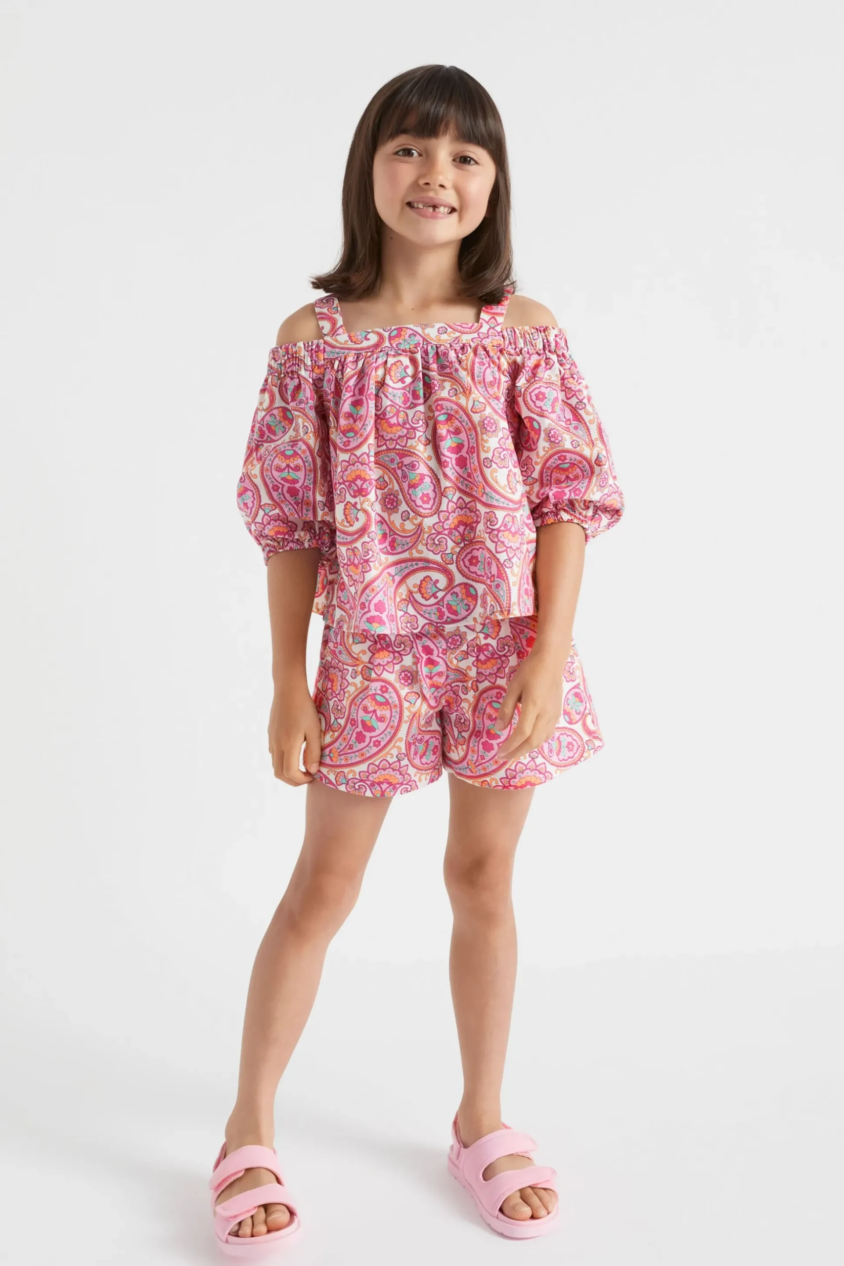 Seed Heritage T-Shirts & Tops-Paisley Top Fuchsia